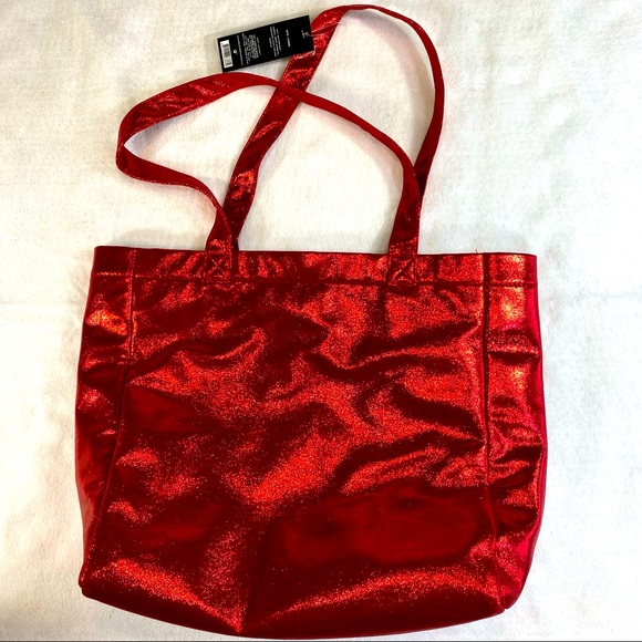 Red sparkly Marc Jacobs gift tote bag. - Picture 2 of 7